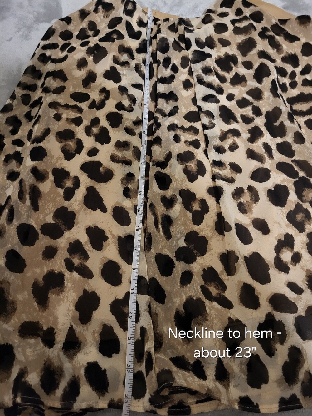 Adrienne Leopard Print Mini Dress - Tan & Black L - Picture 5 of 10